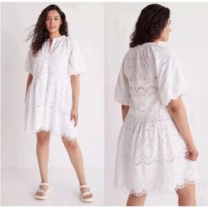 Anthropologie cotton eyelet dress size medium